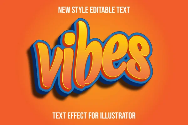Effet Texte Vibes Couleur Orange Bleu Dégradé — Image vectorielle