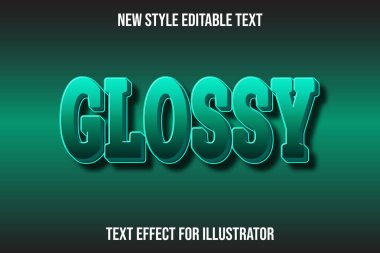 metin efekti 3d parlak renk yeşil gradyan