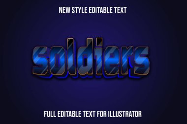 metin efekti 3D askerler mavi ve siyah gradyan