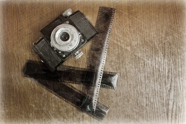 Old camera in retro style — Stock Photo, Image