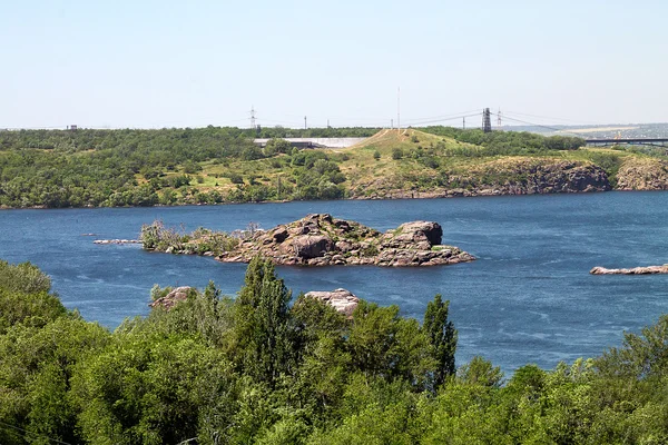 Eiland in de rivier de Dnjepr — Stockfoto