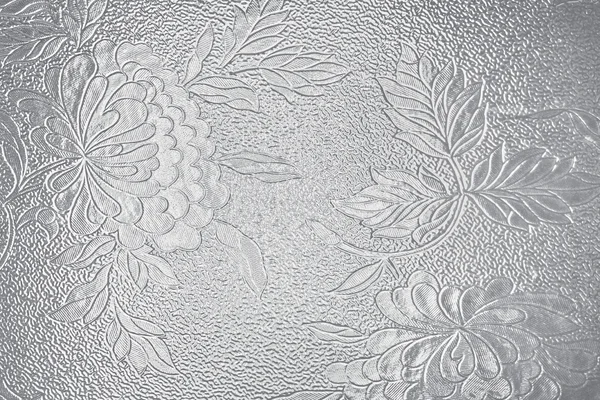 White floral pattern on glass — Stock Photo, Image