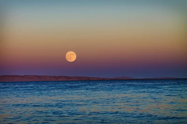 Luna piena sul mare — Foto Stock