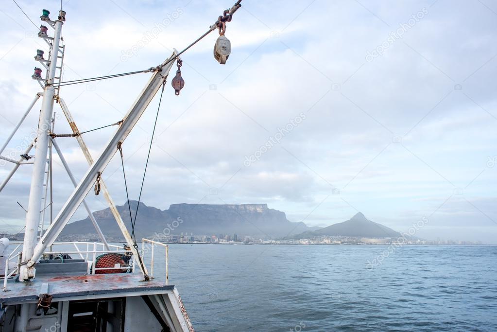 Table Mountain from the Deck of Fishing Trawler