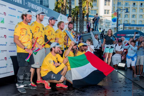 Team Abu Dhabi vid seger ceremoni — Stockfoto