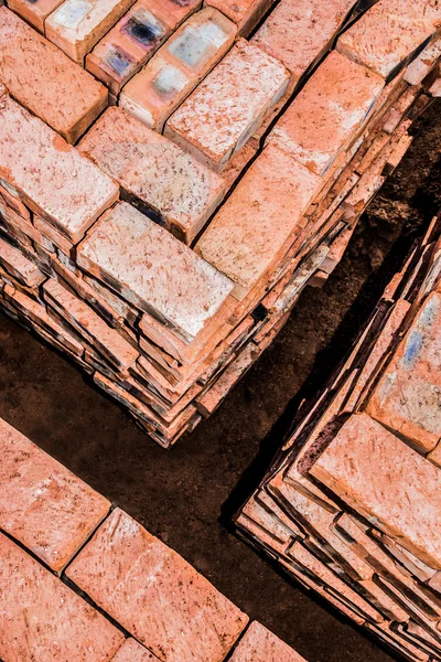 Bricks stacked in Squares — Stock Photo, Image