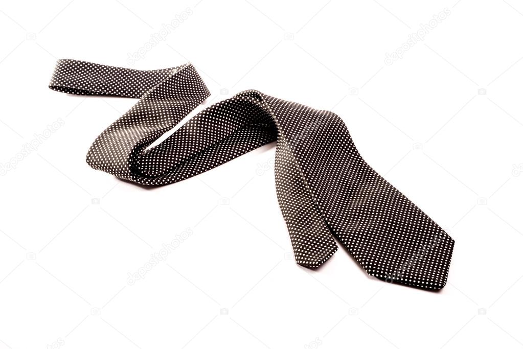 Black and white tie on white background