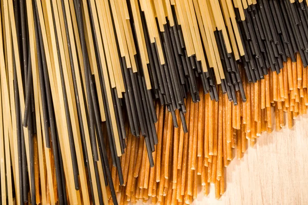 Three different types of spaghetti — Stock Photo, Image