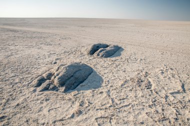 Granit ekstrüzyon Makgadikgadi tuz Pan içinde.