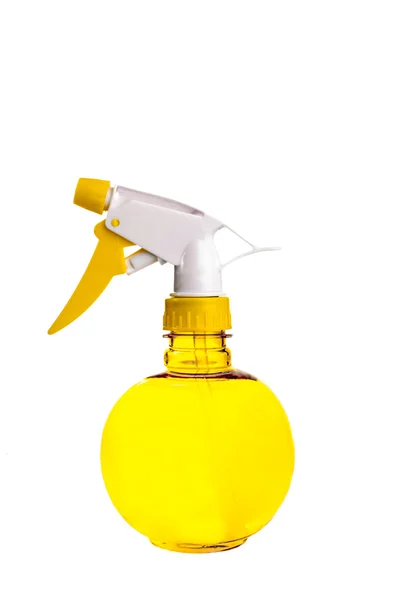 Frasco de spray amarelo no branco — Fotografia de Stock