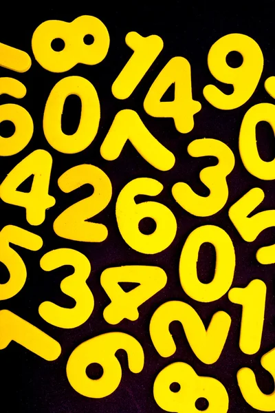 Yellow Numbers on Black — Stock Photo, Image