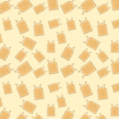 Kusursuz desenli tost Tavşan Çocuk vektör illüstrasyonu için biçimli yiyecek