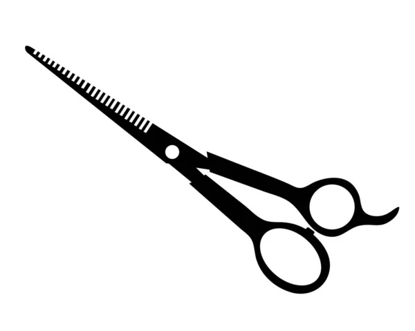 Black Hairdressing Scissors Cutting Hair Salon Stylist Tool Vector Icon — Stock Vector