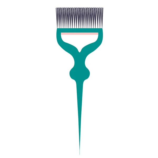 Escova plástica cosmética para coloração de cabelo. Ilustração vetorial sobre fundo branco —  Vetores de Stock