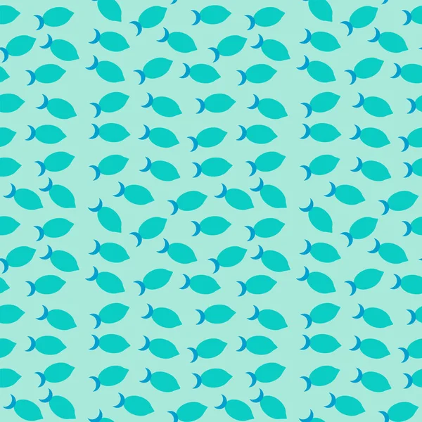 Peixes Azuis Sem Costura Padrão Decoração Marinha Para Crianças Ilustração —  Vetores de Stock