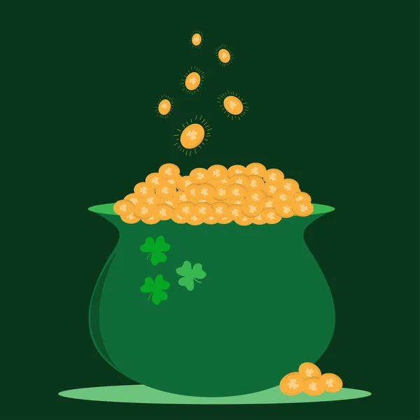 Symbole Saint Patrick Pot Vert Illustration Vectorielle Grand Pot Saint — Image vectorielle