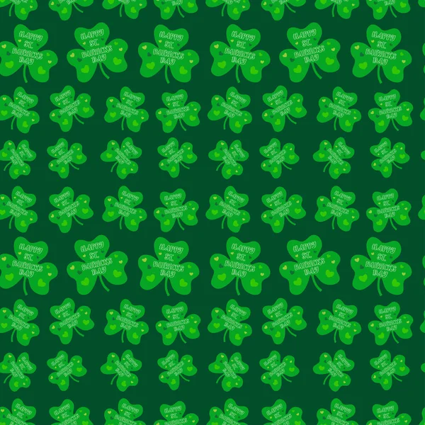 Patrick Day Hintergrund Grünen Farben Nahtloses Muster Vektorillustration — Stockvektor