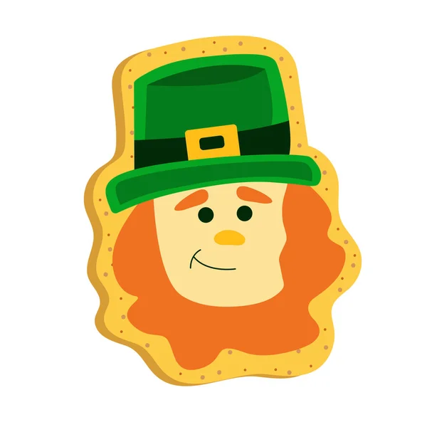 Biscuit Saint Patrick Ginger Cookie Leprechaun Shamrock Patricks Day Sugar — Image vectorielle