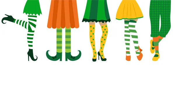 Happy Patrick Day Creative Banner Design Illustration Legs Patrick Day — Stock Vector