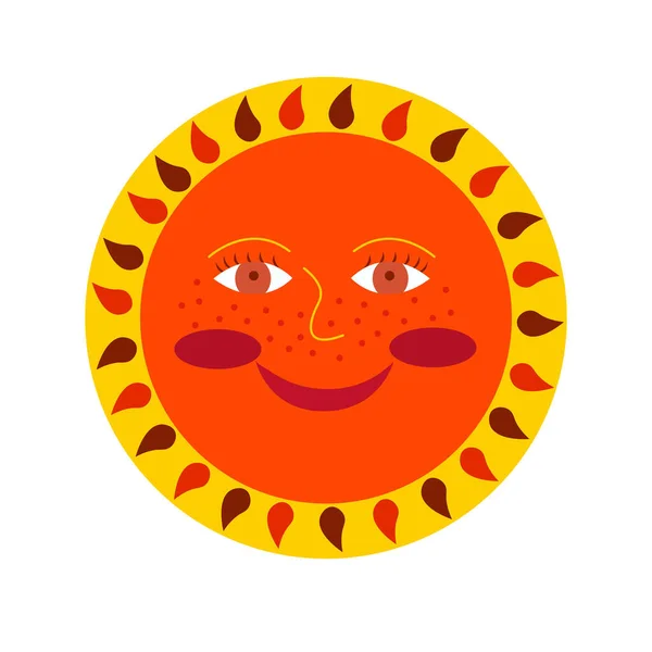 Maslenitsa Nebo Shrovetide Prvek Slunce Slunce Tváří Pohlednice Slunečním Tradičním — Stockový vektor
