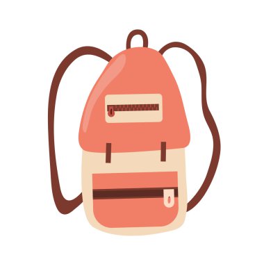 Travel backpack isolated on white background. Element for tourism. Summer vector illustration