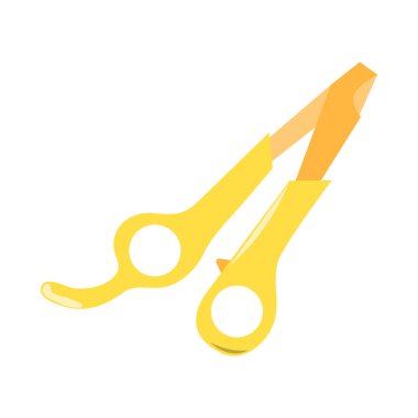 Hayvan tırnak makası aksesuarı. Hayvan bakımı malzemesi beyaz arka planda izole edilmiş. Vektör çizgi film illüstrasyonu