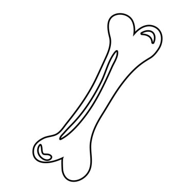 Köpek karalaması için kemik. Oyuncak ya da evcil hayvan maması. Evcil hayvanlar için suç ortağı. Beyaz arka planda izole edilmiş bir hayvan bakım ikonu. Vektör el çizimi resimleme