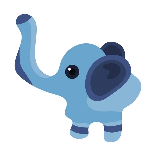 Gelukkige Olifant Beeldje Succes Symbool Geïsoleerd Item Witte Achtergrond Vector — Stockvector