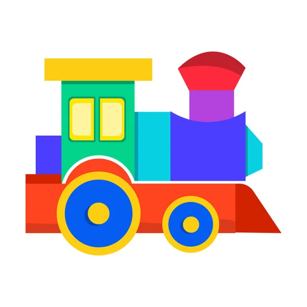 Child Train Isolated Toy White Background Kids Game Cartoon Vector — Stock Vector