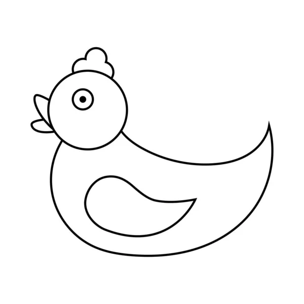 Juguete para niños de pato de goma aislado. Pato de goma sobre fondo blanco. Ilustración de dibujo manual vectorial — Archivo Imágenes Vectoriales