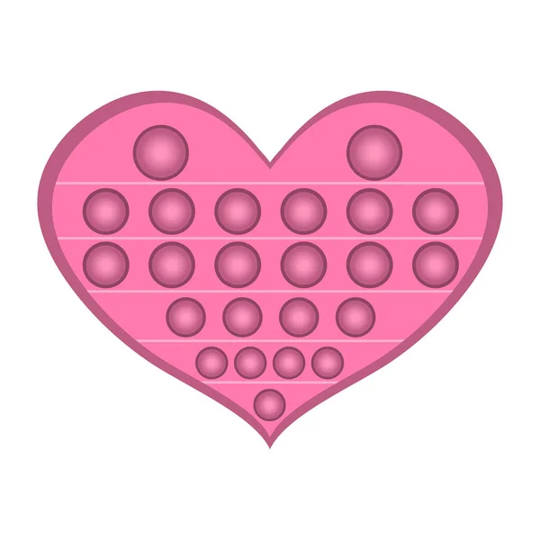 Trendy Pop Fidget Shape Pink Heart Vector Illustration White Background — 스톡 벡터