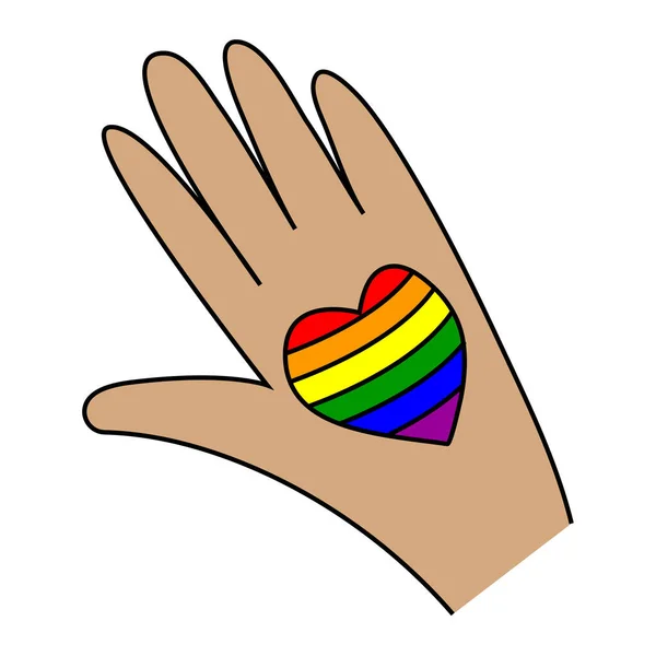 Hand Taking Heart Lgbt Support Symbol Lgbtq Concept Human Rights — Image vectorielle