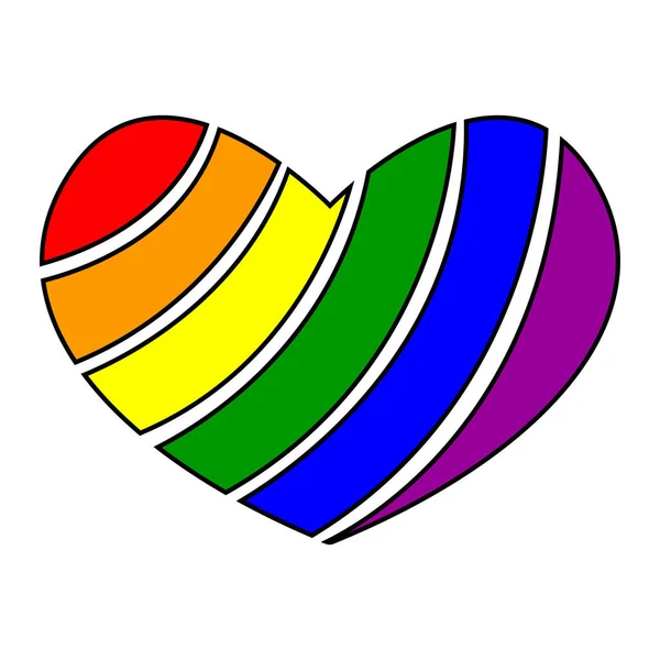 Lgbt Rainbow Heart Isolated White Background Happy Pride Day Lgbtq — Image vectorielle