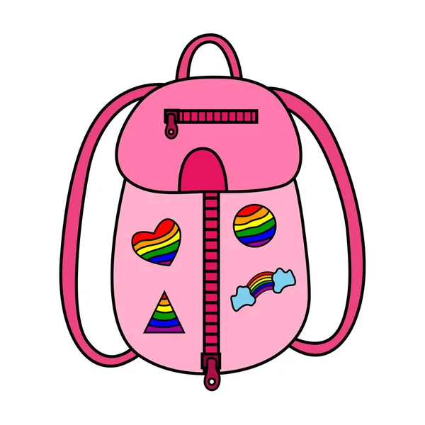 Sac Dos Lgbt Isolé Sur Fond Blanc Joyeux Jour Fierté — Image vectorielle