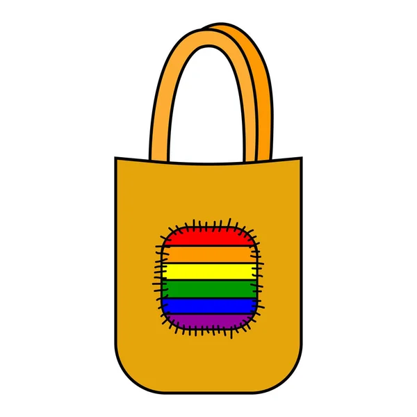 Acheteur Lgbt Isolé Sur Fond Blanc Joyeux Jour Fierté Sac — Image vectorielle