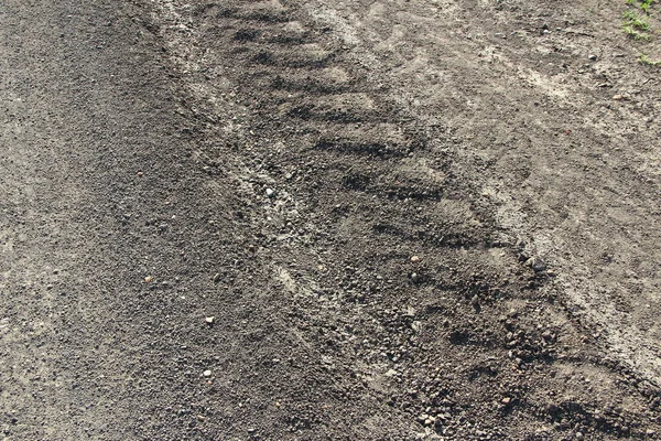 Traces Des Machines Agricoles Dans Domaine Agricole — Photo