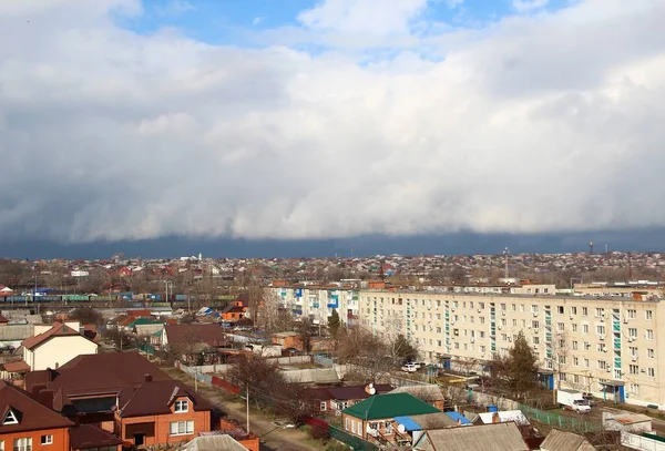 Nuages Tempête Sombres Dessus Ville — Photo