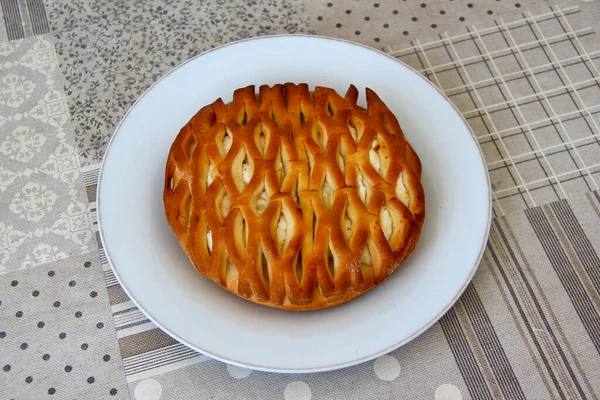 Panino Vimini Con Una Ricotta Piatto — Foto Stock