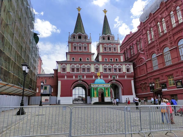 Resurrection Gate Iveron Chapel Entrance Red Square Moscow — Stock Photo, Image