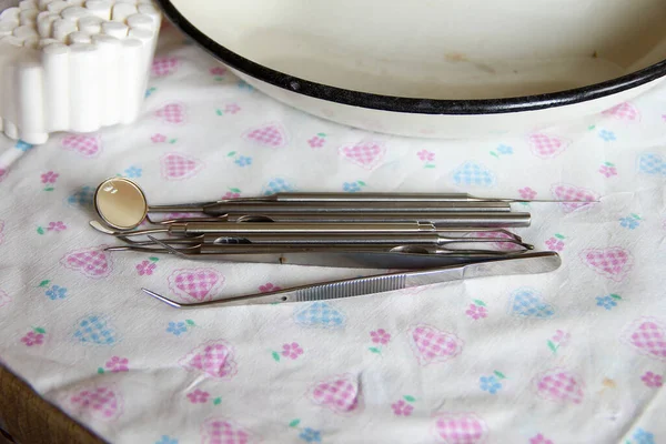 Conjunto Los Instrumentos Cuidado Dental — Foto de Stock