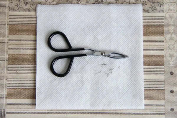 Tweezers Nose Hair White Napkin — Stock Photo, Image