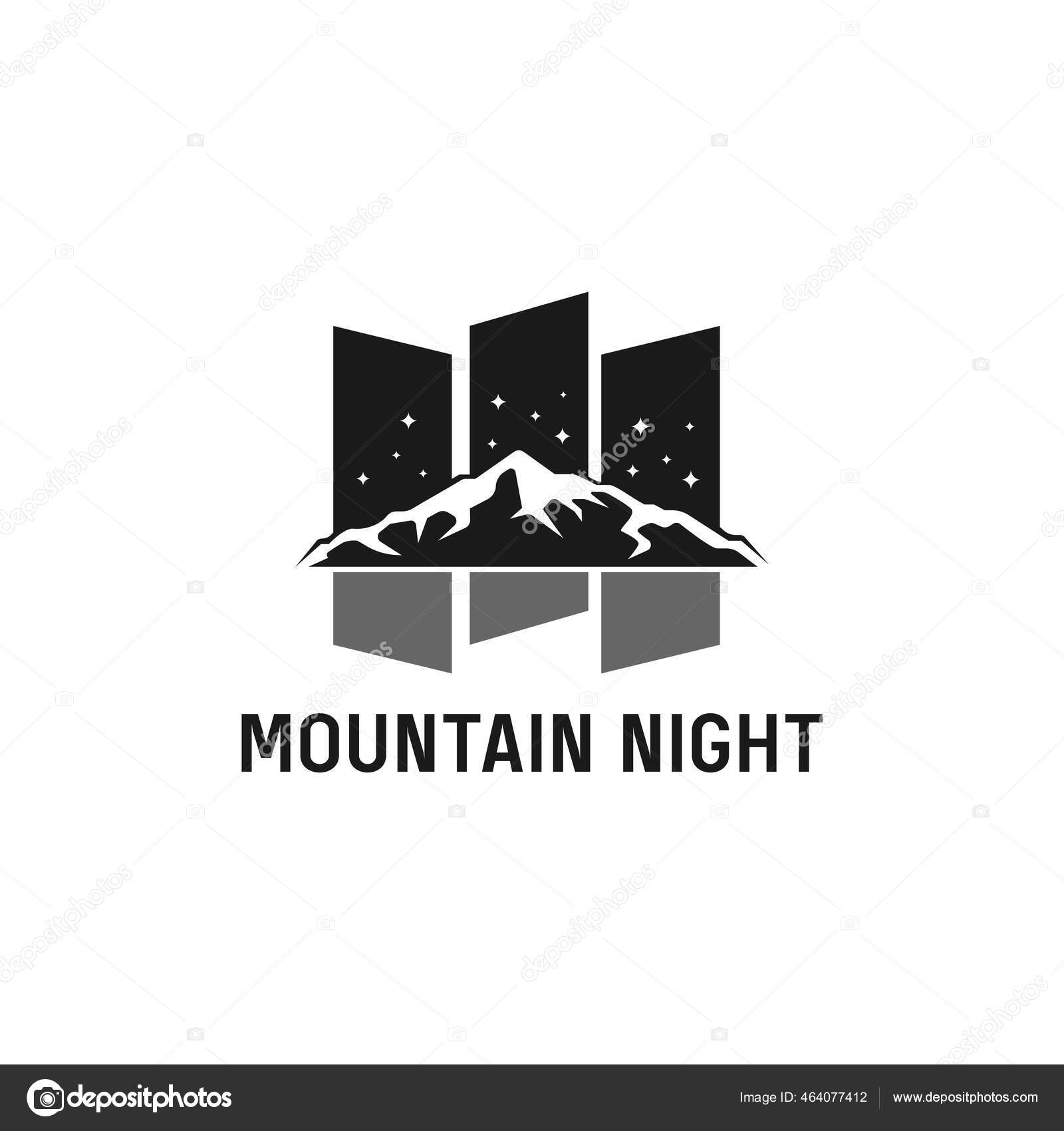 Abstract Mountain Night Logo Design Minimalist Simple Concept Vector Logo Vector Image By C Rtn Studio Vector Stock 464077412