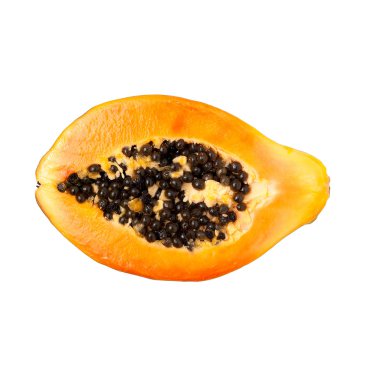 Ripe papaya isolated on white background clipart
