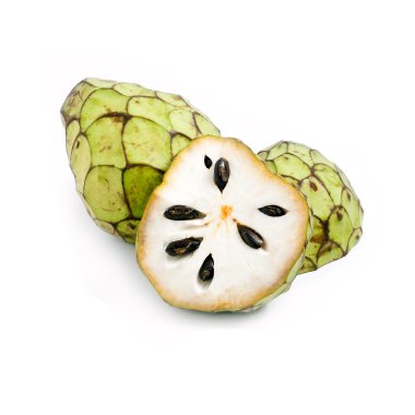 Beyaz arka plan üzerinde izole olgun annona (şeker elma)