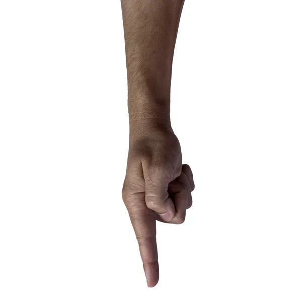Чоловічий ручний палець вказує — стокове фото