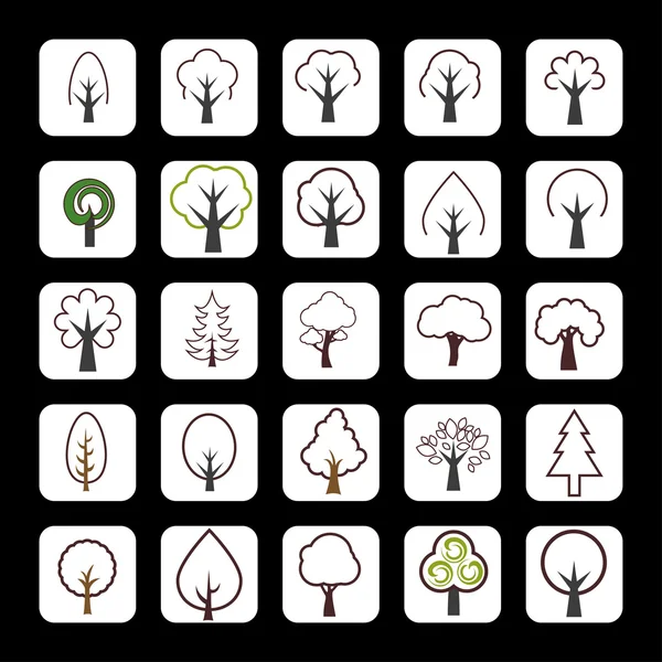 Bomen pictogrammen — Stockfoto