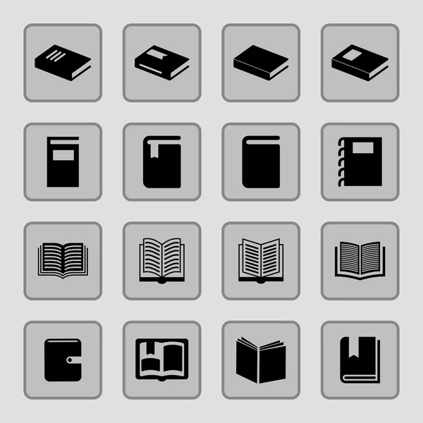 Ikony knihy — Stockový vektor