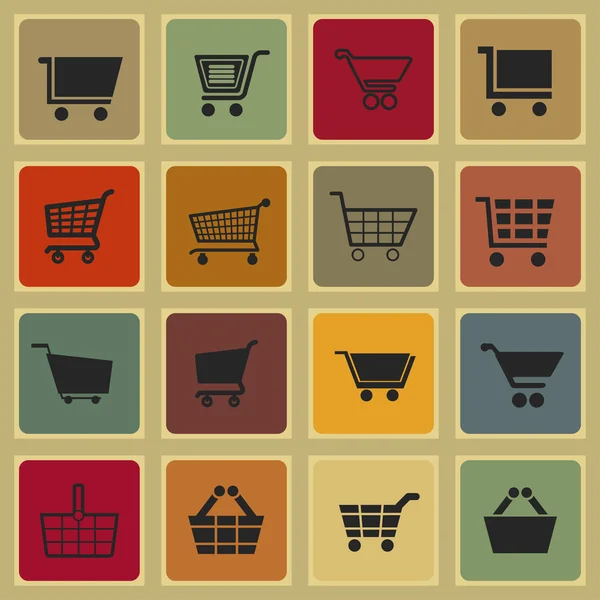 Vector black shopping cart icons set Stock Vector Image by ©skarin1