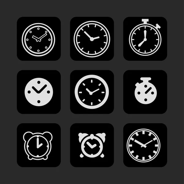Icônes d'horloge — Image vectorielle