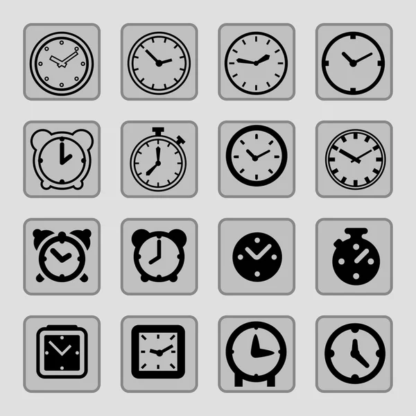 Iconos del reloj — Vector de stock